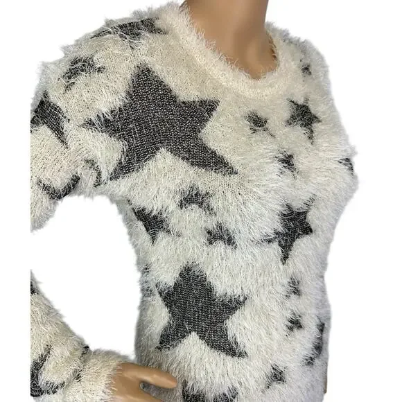 2/$15 Yoki Eyelash Star Furry Sweater Ivory Plush Size S - Picture 9 of 13